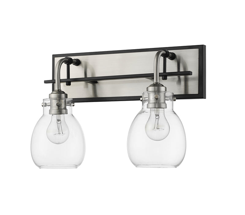 Kraken 2 Light 16" Wall Sconce in Matte Black + Brushed Nickel