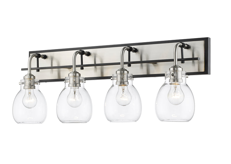 Kraken 4 Light 30" Vanity in Matte Black + Brushed Nickel