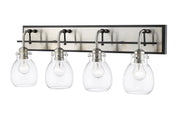 Kraken 4 Light 30" Vanity in Matte Black + Brushed Nickel