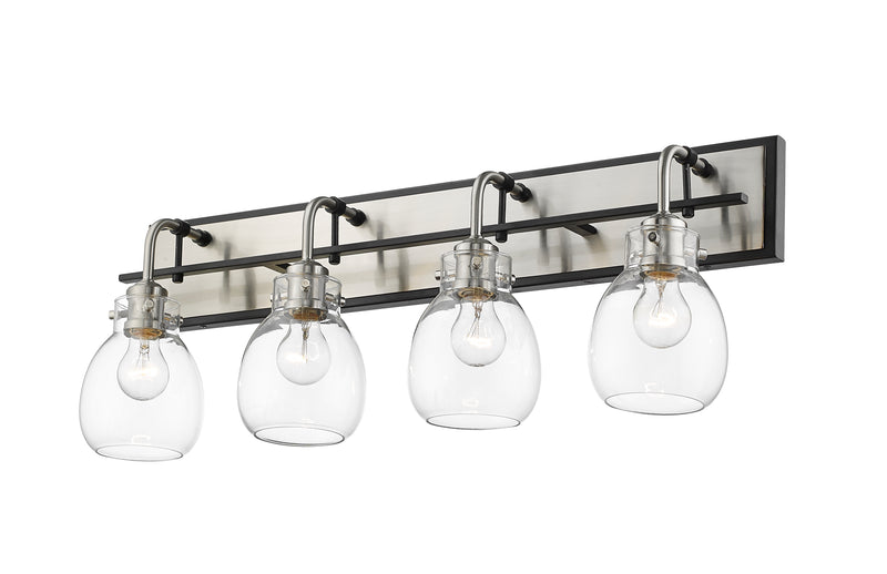 Kraken 4 Light 30" Vanity in Matte Black + Brushed Nickel