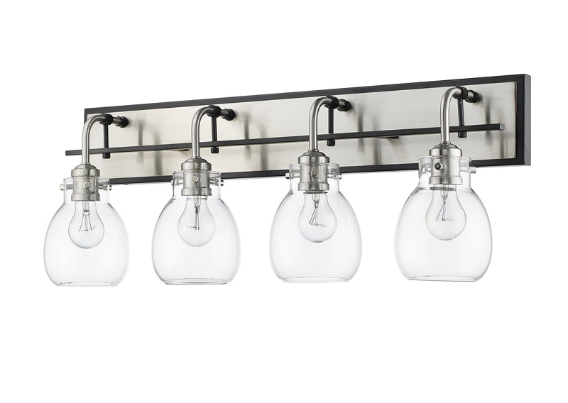 Kraken 4 Light 30" Vanity in Matte Black + Brushed Nickel