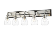 Kraken 5 Light 38" Vanity in Matte Black + Brushed Nickel