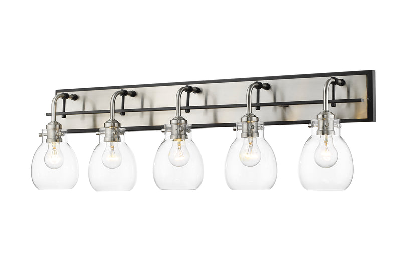 Kraken 5 Light 38" Vanity in Matte Black + Brushed Nickel