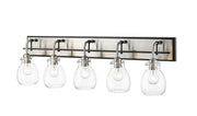Kraken 5 Light 38" Vanity in Matte Black + Brushed Nickel