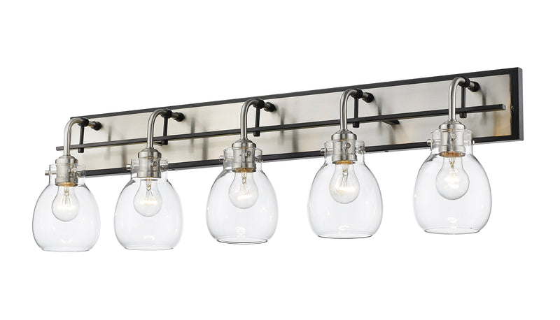 Kraken 5 Light 38" Vanity in Matte Black + Brushed Nickel