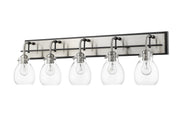 Kraken 5 Light 38" Vanity in Matte Black + Brushed Nickel