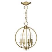 Milania 4-Light Convertible Chandelier / Semi-Flush Mount in Antique Brass