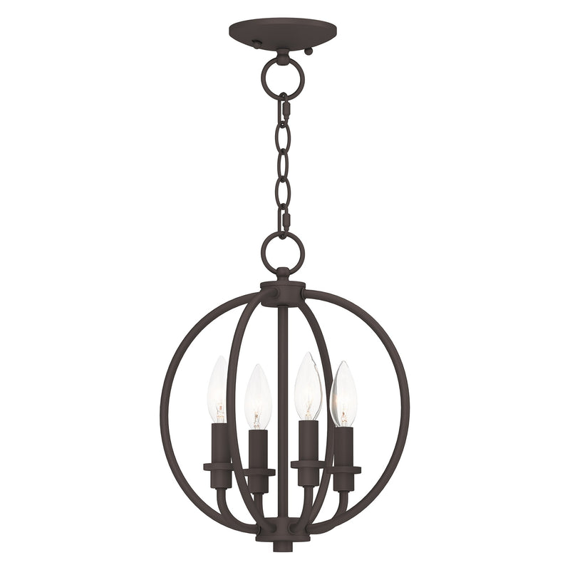 Milania 4-Light Convertible Chandelier / Semi-Flush Mount in Bronze