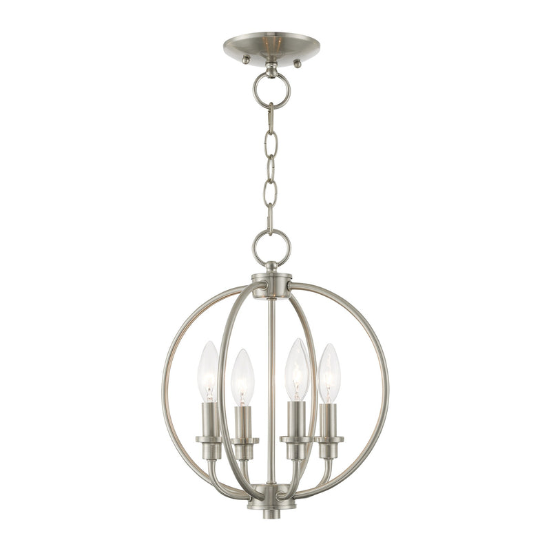 Milania 4-Light Convertible Chandelier / Semi-Flush Mount in Brushed Nickel