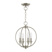 Milania 4-Light Convertible Chandelier / Semi-Flush Mount in Brushed Nickel