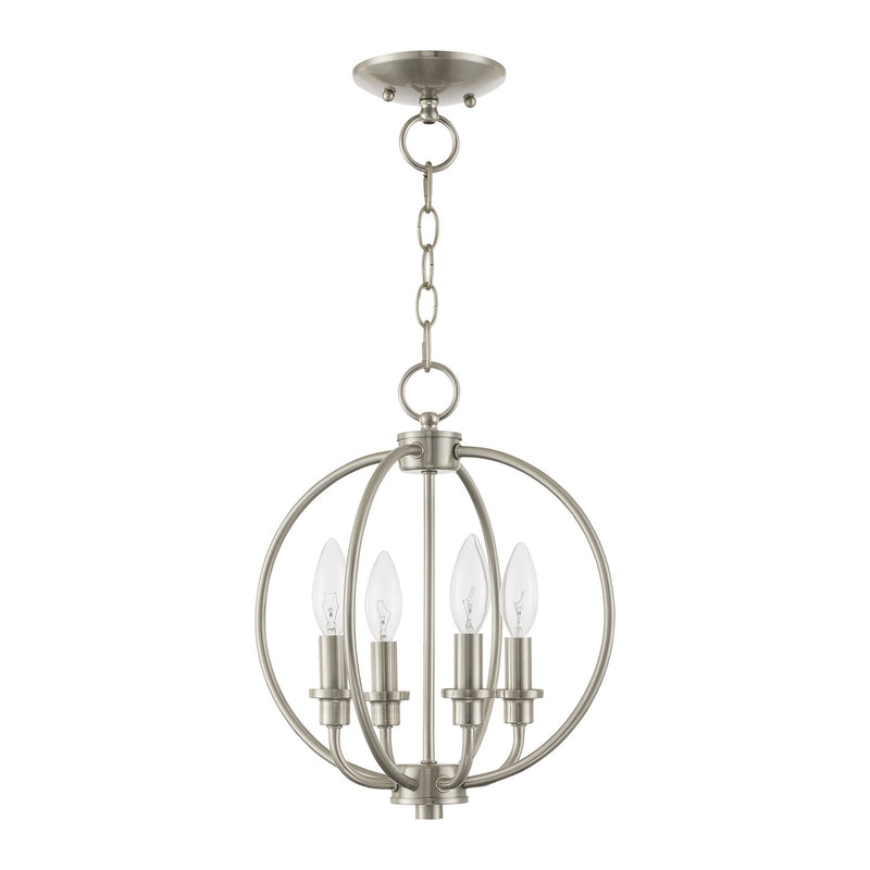 Milania 4-Light Convertible Chandelier / Semi-Flush Mount in Brushed Nickel