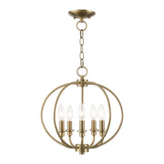Milania 5-Light Convertible Chandelier / Semi-Flush Mount in Antique Brass