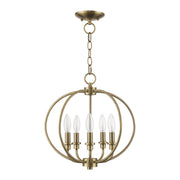 Milania 5-Light Convertible Chandelier / Semi-Flush Mount in Antique Brass