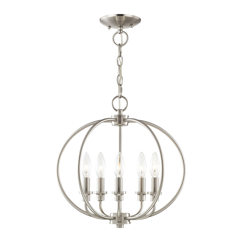 Milania 5-Light Convertible Chandelier / Semi-Flush Mount in Brushed Nickel