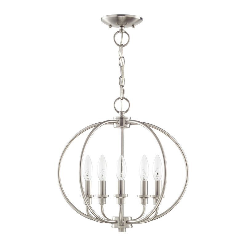 Milania 5-Light Convertible Chandelier / Semi-Flush Mount in Brushed Nickel