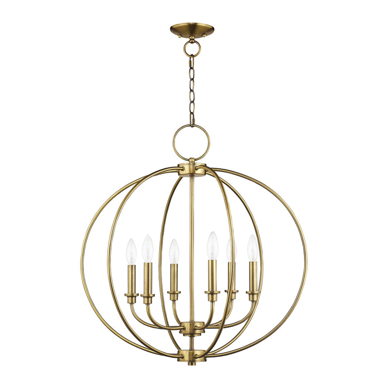 Milania 6-Light Chandelier in Antique Brass