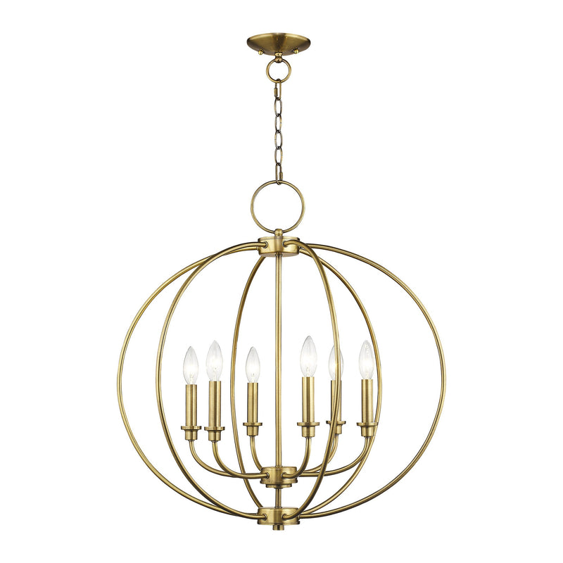 Milania 6-Light Chandelier in Antique Brass