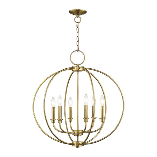 Milania 6-Light Chandelier in Antique Brass