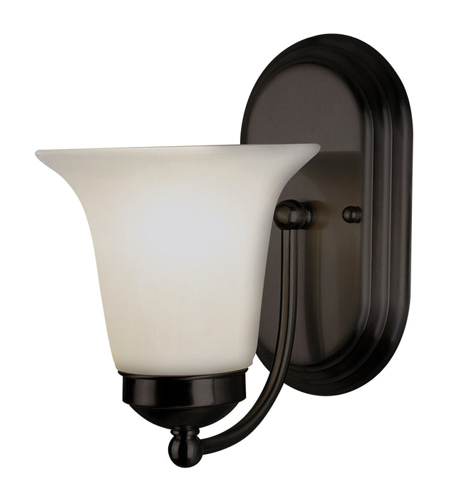Rusty 1-Light Wall Sconce in Rubbed Oil Bronze with Marbleized Glass