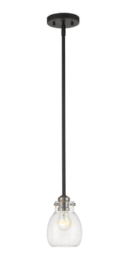Kraken 1 Light 5.25" Pendant in Matte Black + Brushed Nickel