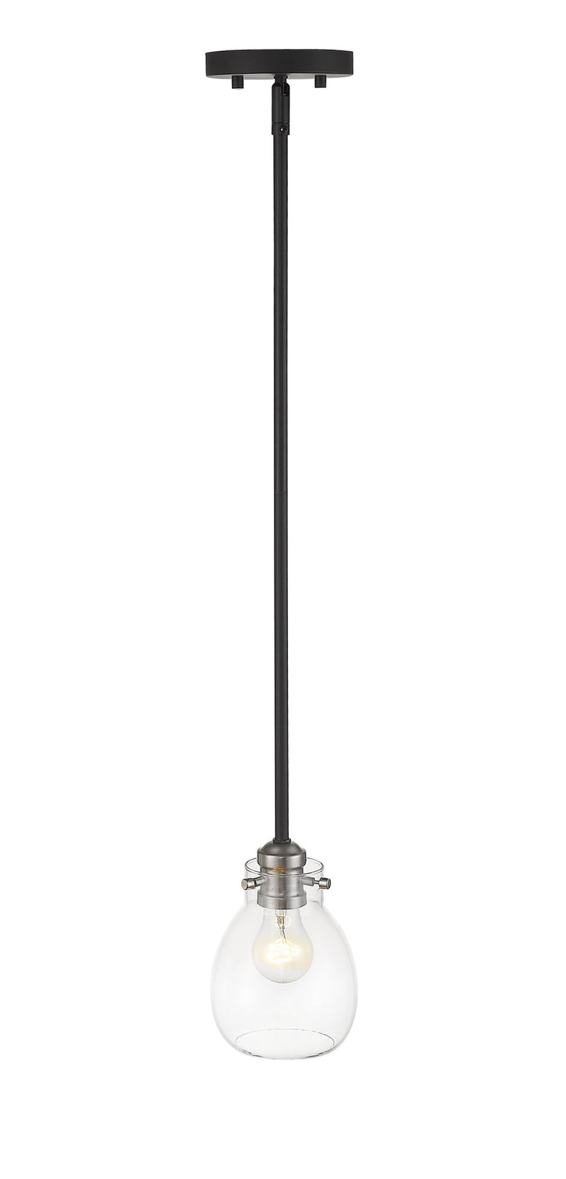 Kraken 1 Light 5.25" Pendant in Matte Black + Brushed Nickel