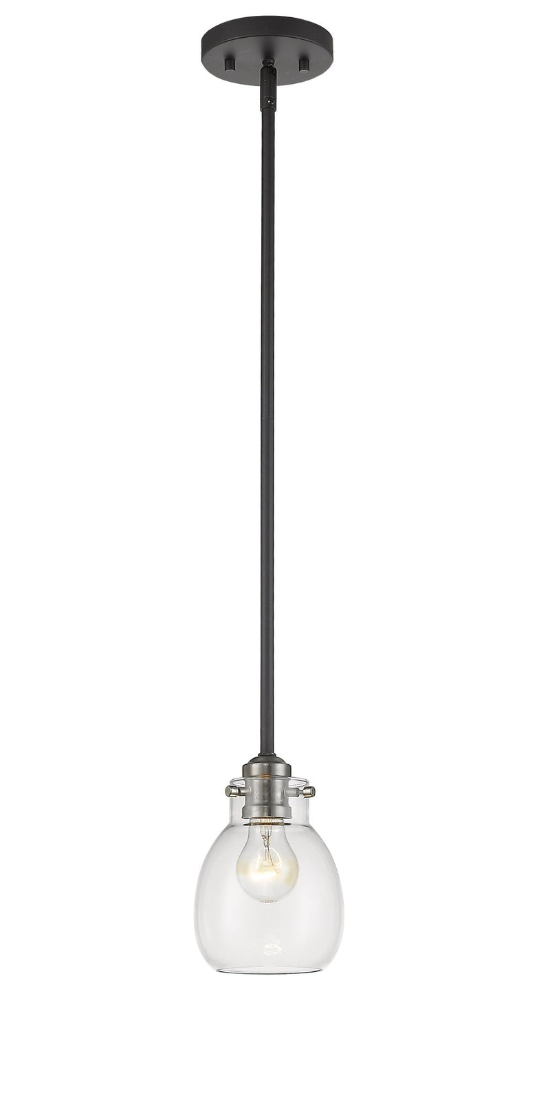 Kraken 1 Light 5.25" Pendant in Matte Black + Brushed Nickel