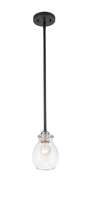 Kraken 1 Light 5.25" Pendant in Matte Black + Brushed Nickel