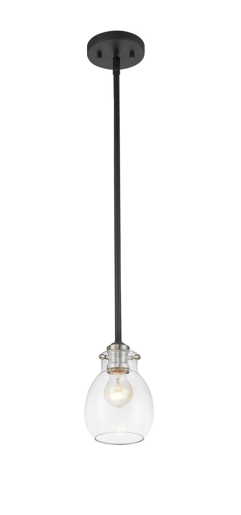 Kraken 1 Light 5.25" Pendant in Matte Black + Brushed Nickel