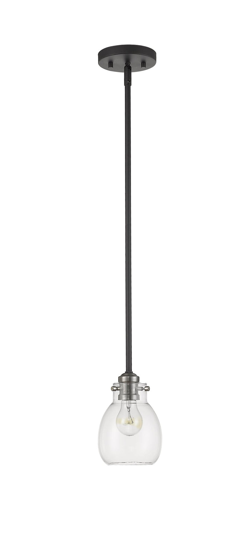 Kraken 1 Light 5.25" Pendant in Matte Black + Brushed Nickel