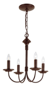 Candle 4-Light 15" Chandelier in Rubbed Oil Bronze