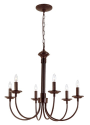 Candle 6-Light 23" Chandelier in Rubbed Oil Bronze