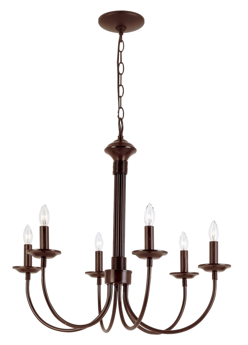 Candle 6-Light Chandelier in Rubbed Oil Bronze