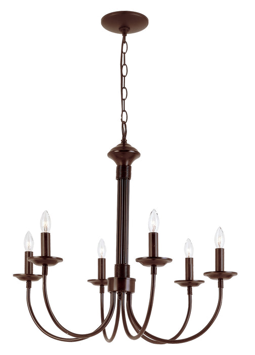Candle 6-Light Chandelier in Rubbed Oil Bronze