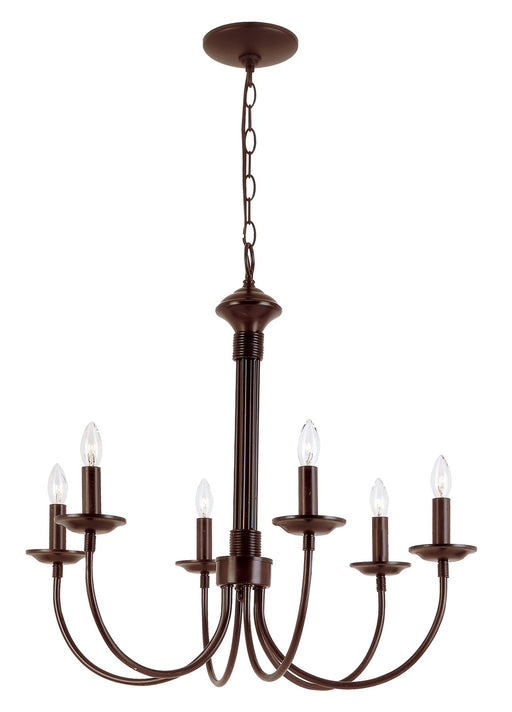 Candle 6-Light Chandelier in Rubbed Oil Bronze
