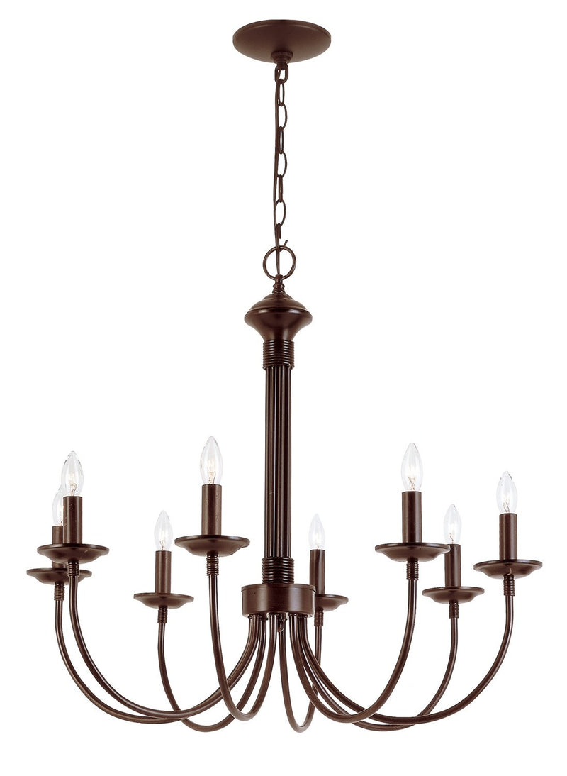 Candle 8-Light 26.5" Chandelier in Rubbed Oil Bronze