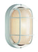 Aria 1-Light Bulkhead in White with Ribbed Frosted Glass