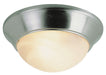 Athena 3-Light Flushmount in Brushed Nickel with White Marbleized Glass
