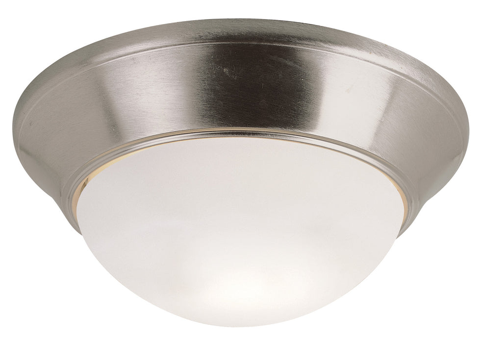 Bolton 2-Light Flushmount in Brushed Nickel with White Frosted Glass