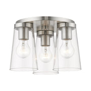 Cityview 3-Light Large Flush Mount in Brushed Nickel