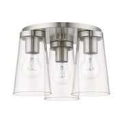 Cityview 3-Light Large Flush Mount in Brushed Nickel