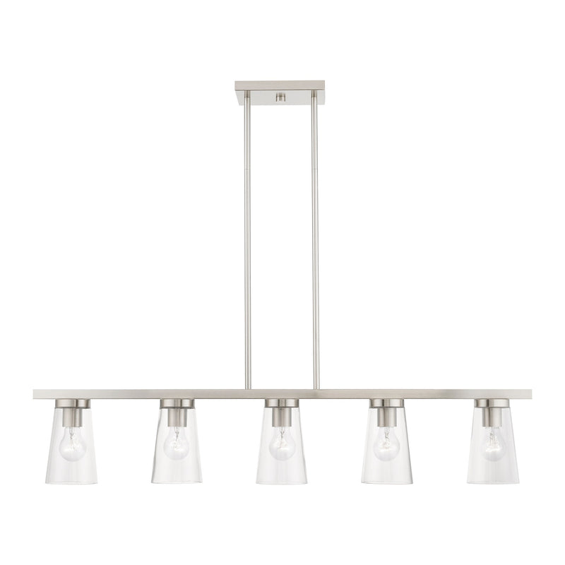 Cityview 5-Light Linear Chandelier in Brushed Nickel