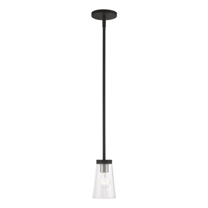 Cityview Mini Pendant in Black with Brushed Nickel Accents