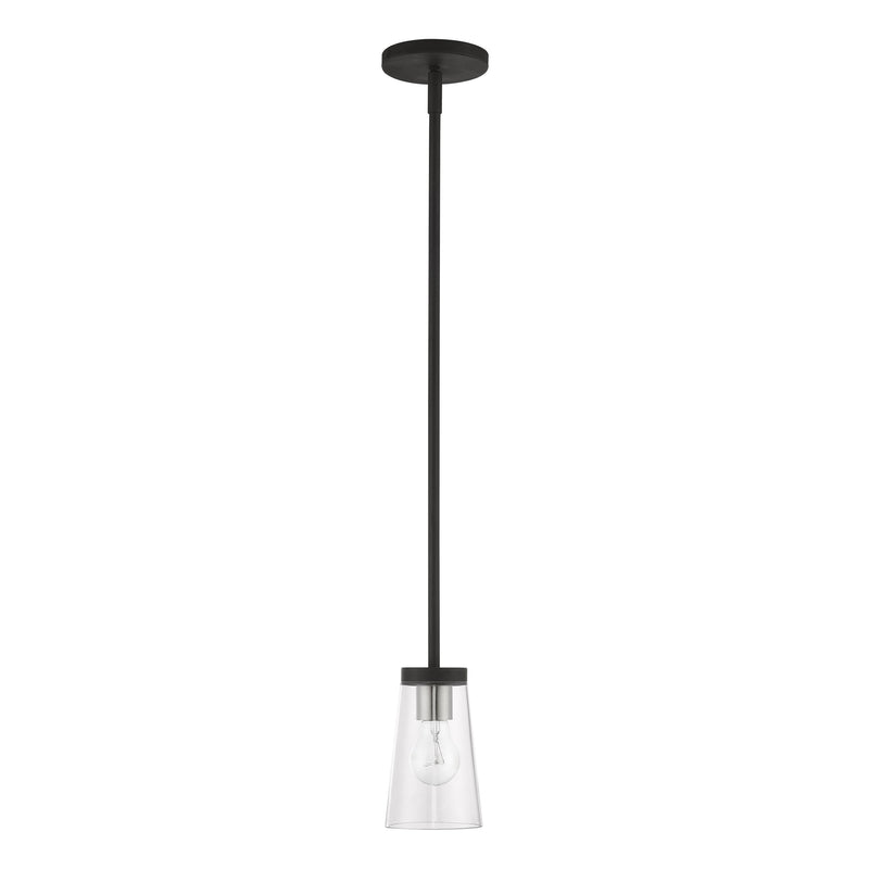 Cityview Mini Pendant in Black with Brushed Nickel Accents