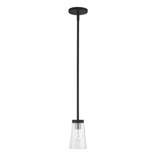 Cityview Mini Pendant in Black with Brushed Nickel Accents