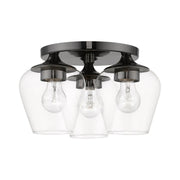 Willow 3-Light Flush Mount in Black Chrome