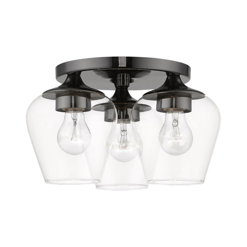 Willow 3-Light Flush Mount in Black Chrome
