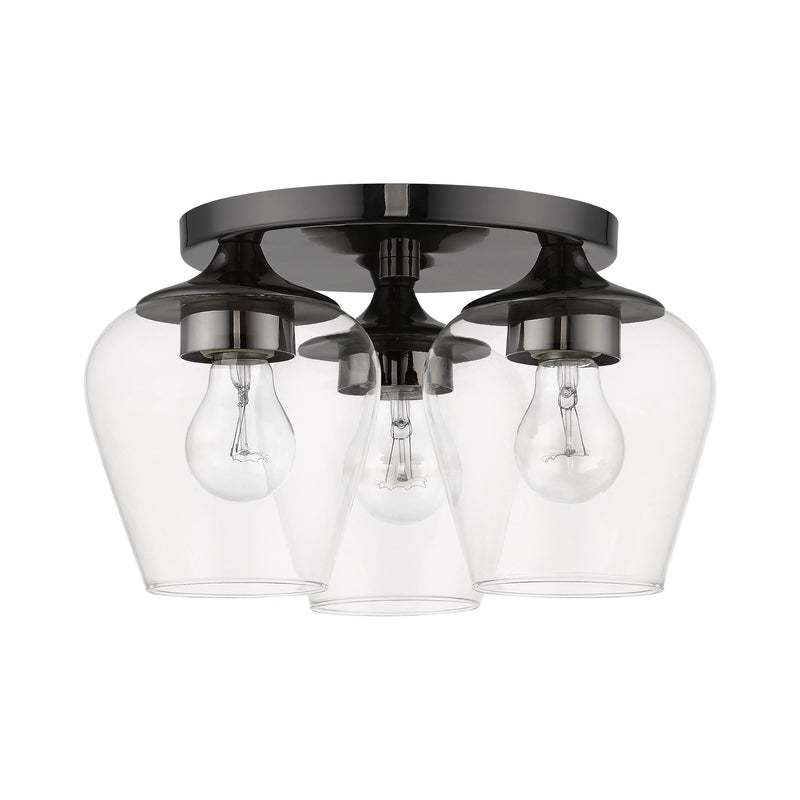 Willow 3-Light Flush Mount in Black Chrome