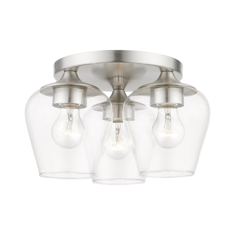 Willow 3-Light Flush Mount in Brushed Nickel