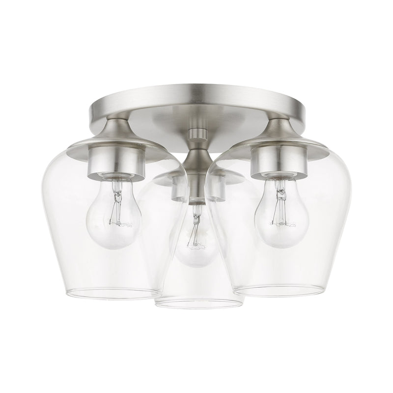 Willow 3-Light Flush Mount in Brushed Nickel