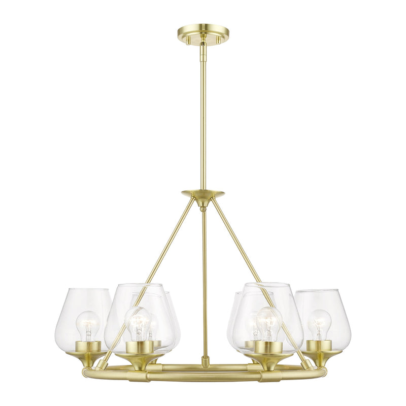 Willow 6-Light Chandelier in Satin Brass
